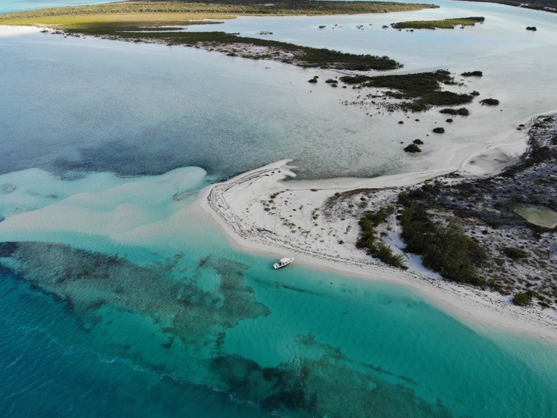 Wide Overhead View of Navis Vessel Beautiful Shoreline